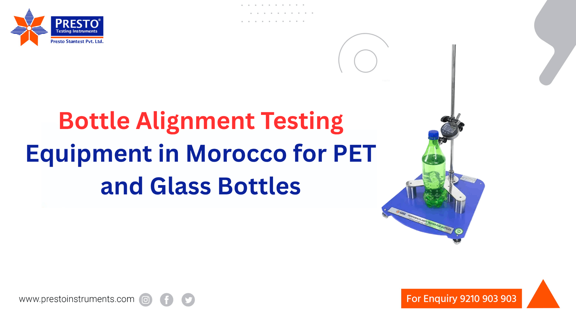 Bottle Alignment Testing Equipment in Morocco for PET and Glass Bottles