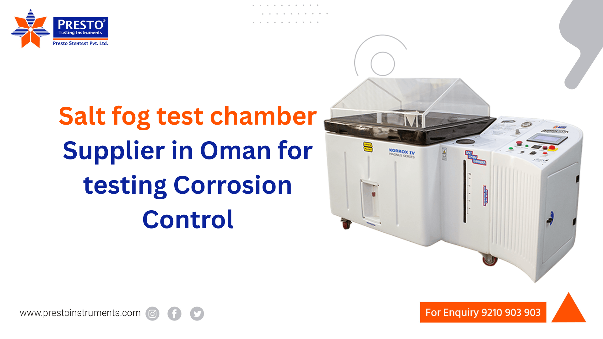 Salt fog test chamber Supplier in Oman for testing Corrosion Control