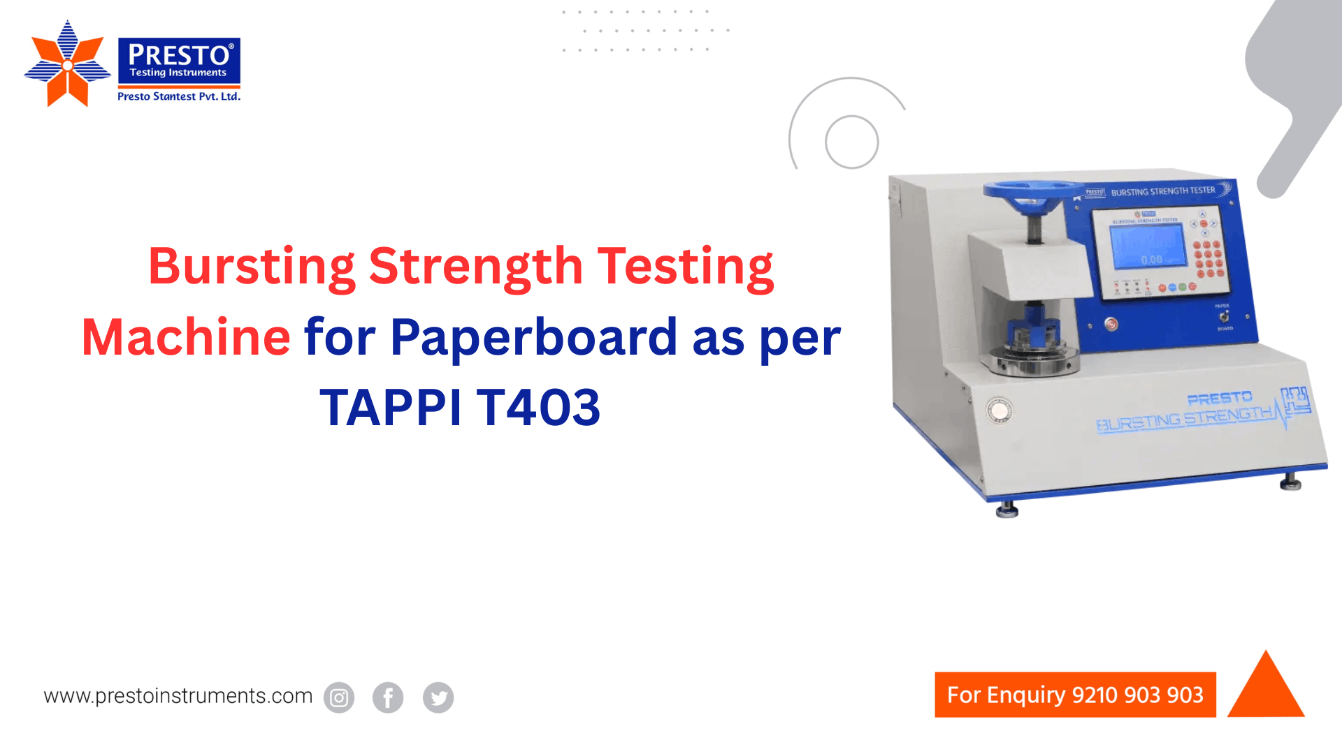 Bursting Strength Testing Machine for Paperboard as per TAPPI T403