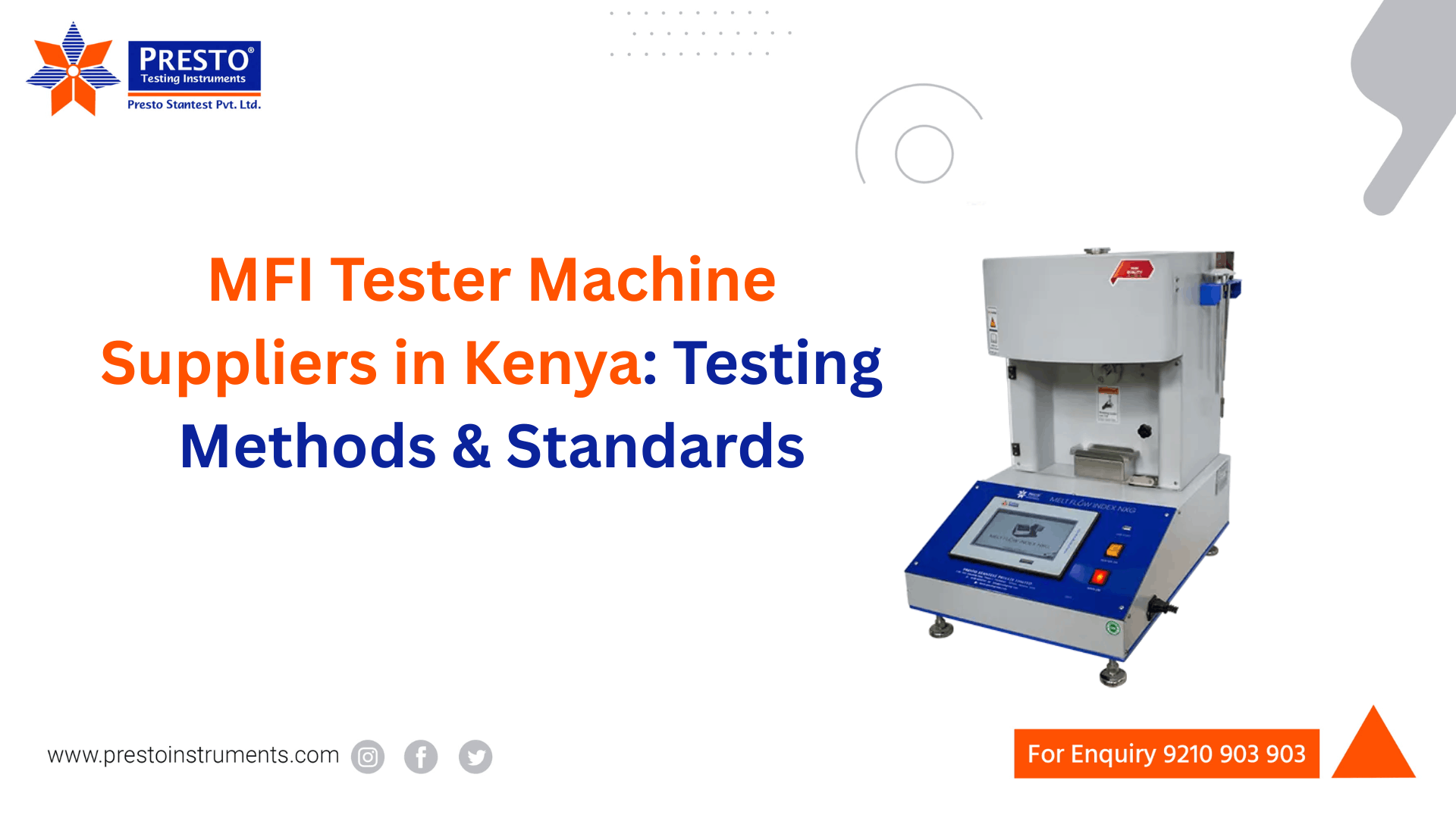 MFI Tester Machine Suppliers in Kenya: Testing Methods & Standards