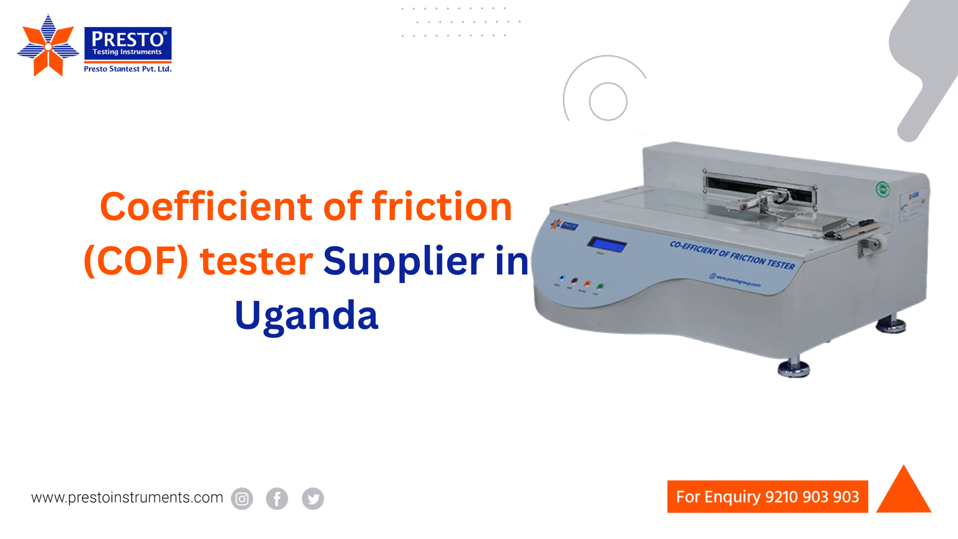 Coefficient of friction (COF) tester Supplier in Uganda