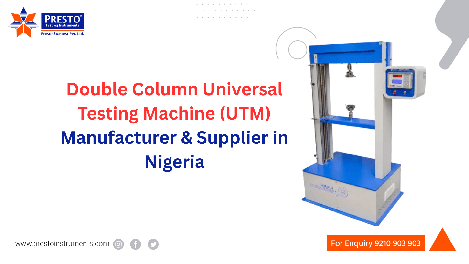 Double Column Universal Testing Machine (UTM) Manufacturer & Supplier in Nigeria