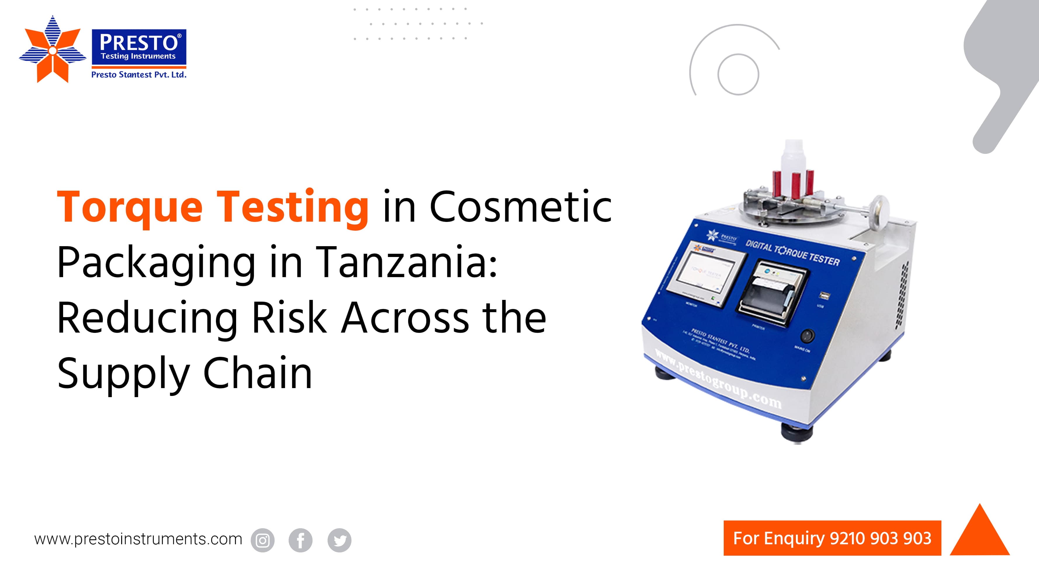 Torque Testing Machine Supplier For Cosmetic Packaging in Tanzania