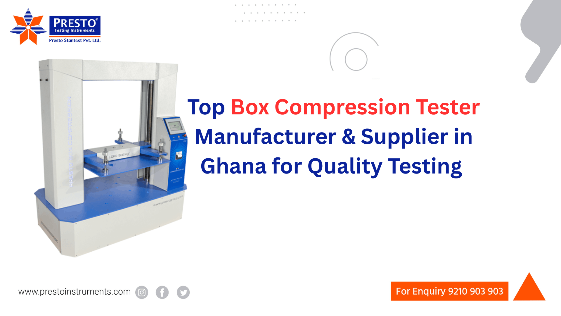 Top Box Compression Tester Manufacturer & Supplier in Ghana for Quality Testing