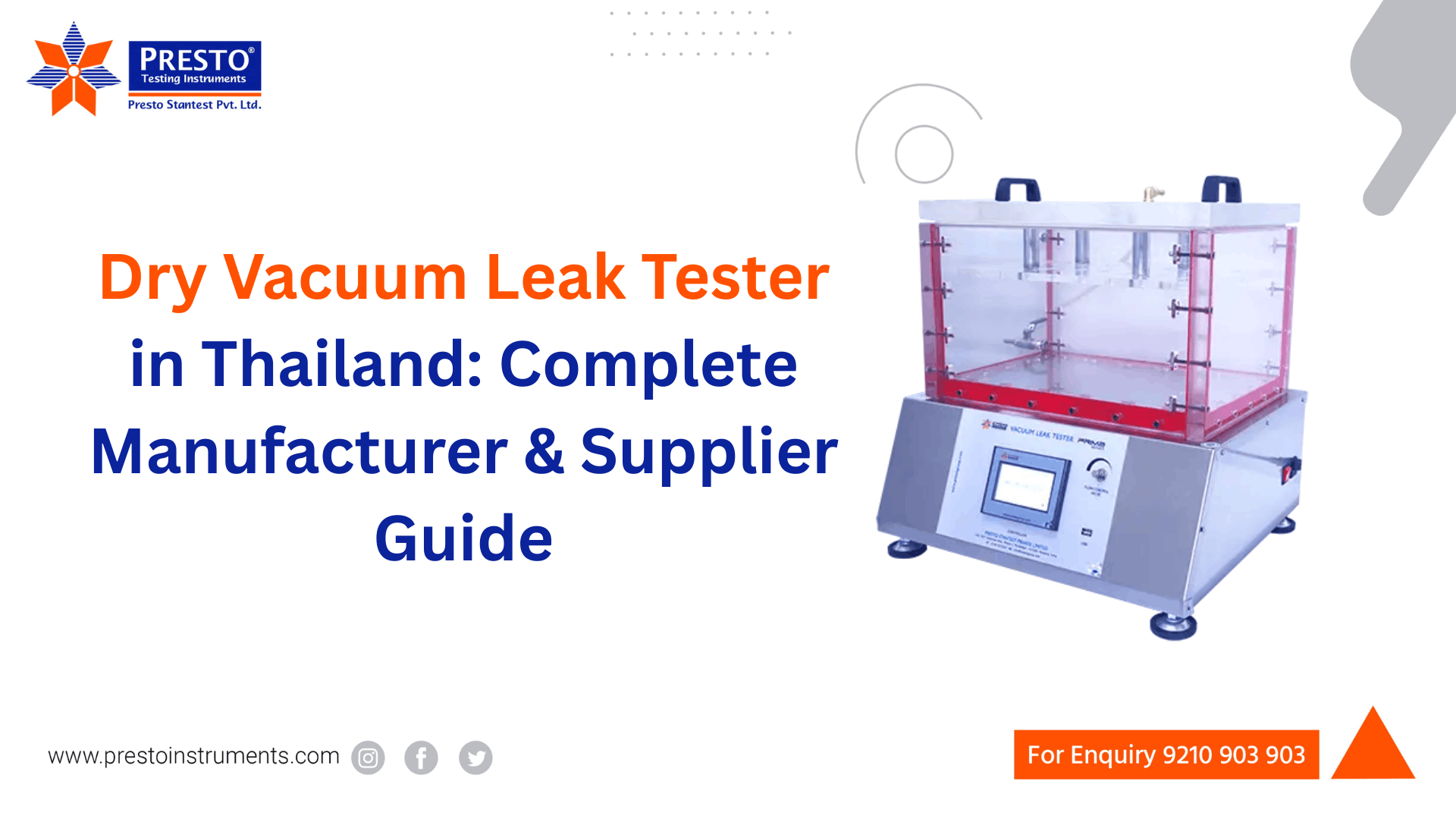 Dry Vacuum Leak Tester in Thailand: Complete Manufacturer & Supplier Guide